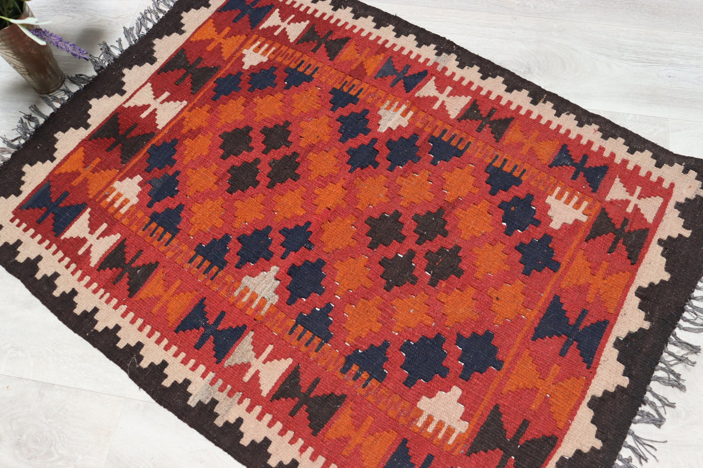 107x79 cm handgewebte nomaden orientt Kelim aus maimana nord Afghanistan  Nr:31 Teppiche Orientsbazar   