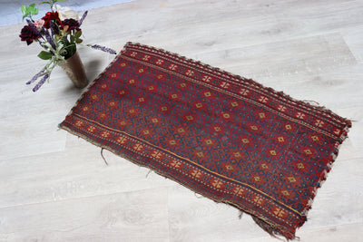 96x52 cm Antik orient handgewebte Teppich Nomaden Baluch sumakh kelim afghan Beloch  mafrash Vorderseite Nr- 34  Orientsbazar   