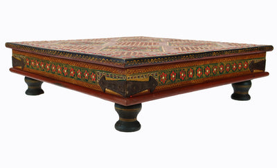70x70 cm Massivholz Orient Vintage handbemalter niedriger Teetisch beistelltisch Tisch aus Afghanistanaus Nr: 22/B Tische Orientsbazar   