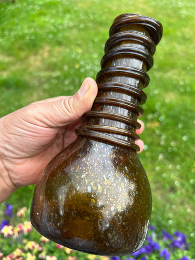 Handgefertigtes mundgeblasenes Braun Glas Vase Stadt Herat Afghanistan Nr:9  Orientsbazar   