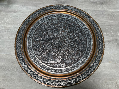 59 cm Ø antik osmanische islamische ägyptisch marokkanisch orient Kupfer tablett Teetisch Teller beisteltisch tisch aus Afghanistan No:22/eb  Orientsbazar   