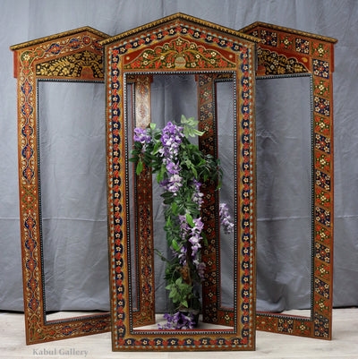antik-look massivholz Landhaus Rahmen Bilderrahmen Spiegelrahmen aus Afghanistan Mit Mogul Relief Miniaturmalerei RAJ  Orientsbazar   
