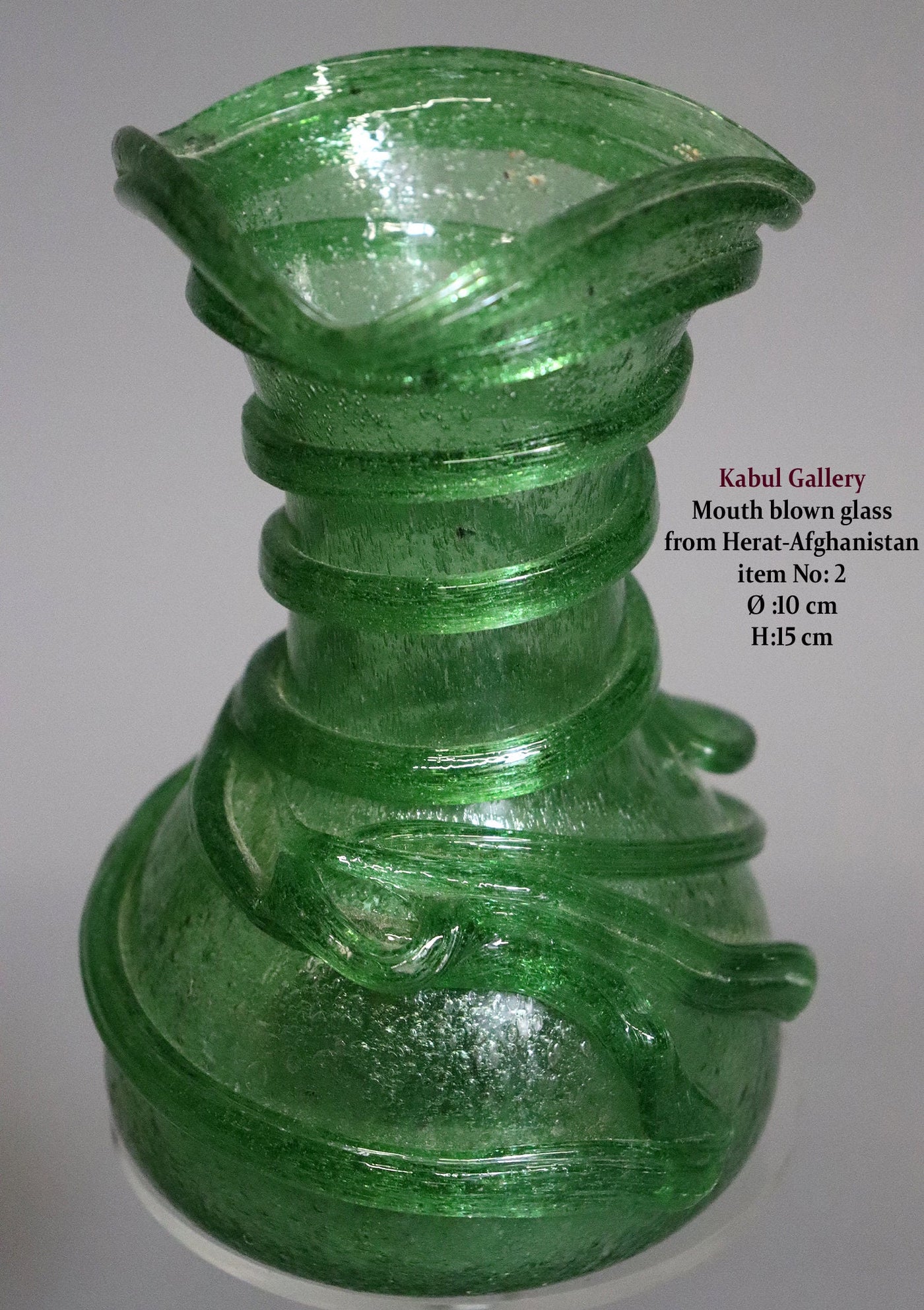 Handgefertigtes mundgeblasenes Glas Vasen Stadt Herat Afghanistan 1-5 Vasen Orientsbazar   