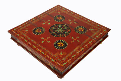 80x80 cm Massivholz Orient Vintage handbemalter niedriger Teetisch beistelltisch Tisch aus Afghanistanaus Nr: 22/E Tische Orientsbazar   