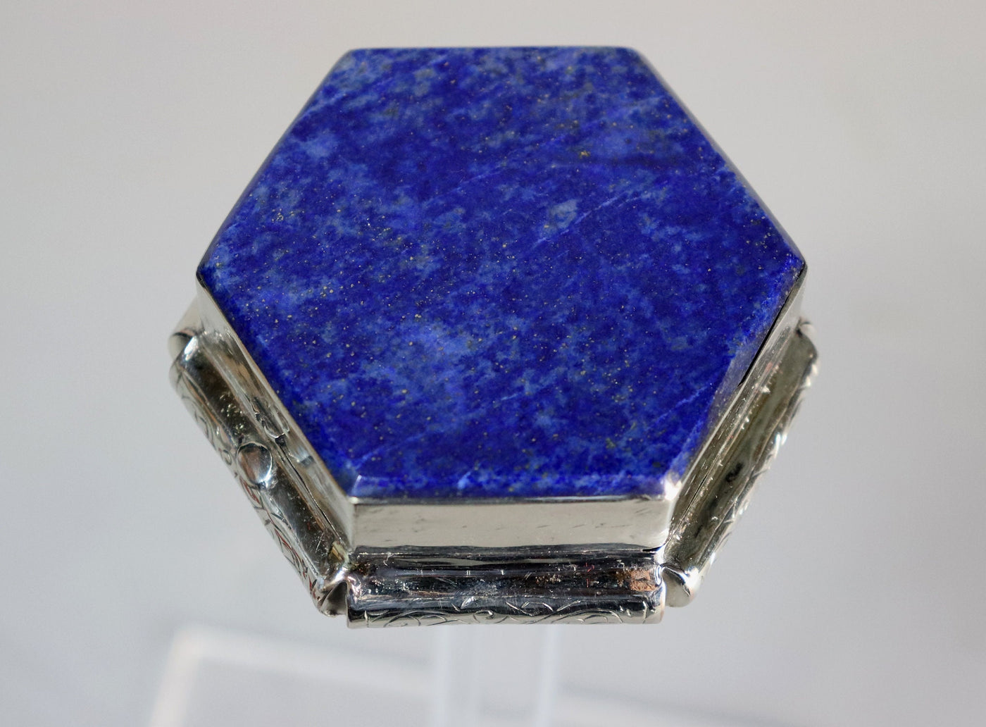 Extravagant handgefertigte messing   Lapis lazuli -Edelstein büchse Schmuck Dose schatulle Kiste schmuckkiste Afghanistan  Nr-IT54-63  Orientsbazar   