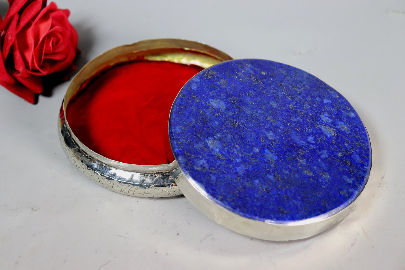 Extravagant handgefertigte messing  Lapis Lazuli büchse Schmuck Dose schatulle Kiste schmuckkiste Afghanistan  Nr-IT62  Orientsbazar   