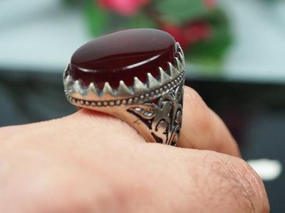 orient Massive silber Ring Turkmen Karneol  Afghan statement ring aus Afghanistan AQEEQ Nr- WL21/19 Ring Orientsbazar   