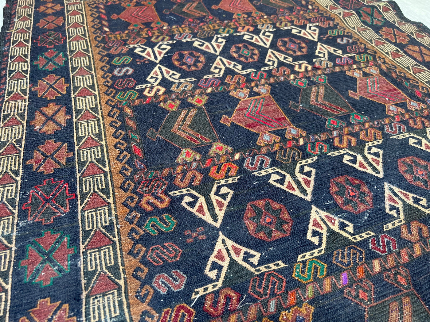 195x100 cm orient Teppich Nomaden kasak sumakh kelim afghan Beloch kilim Nr-9 Teppiche Orientsbazar   