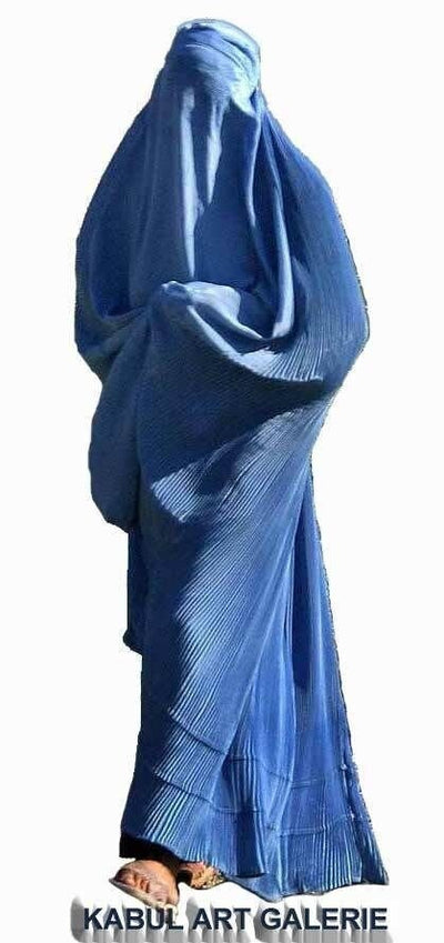Original Afghanische Frauen schleier kopftuch Burka Burqua umhang afghan burqa abaya Niqab Kleid hijab Tschador afghanistan Pakistan (blau)  Orientsbazar   