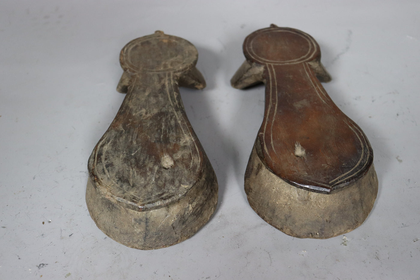 Antik 19. Jh. Pakistan Swat Valley handgefertigte Holz geschnitzte Sandale Nuristan Afghanistan Schuhe Nr.: C  Orientsbazar   