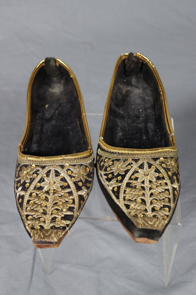 antik und sehr seltener nomaden Frauen Hochzeit Schuhe schnabelschuhe aus Afghanistan Pakistan Indien Schwarz  Orientsbazar   
