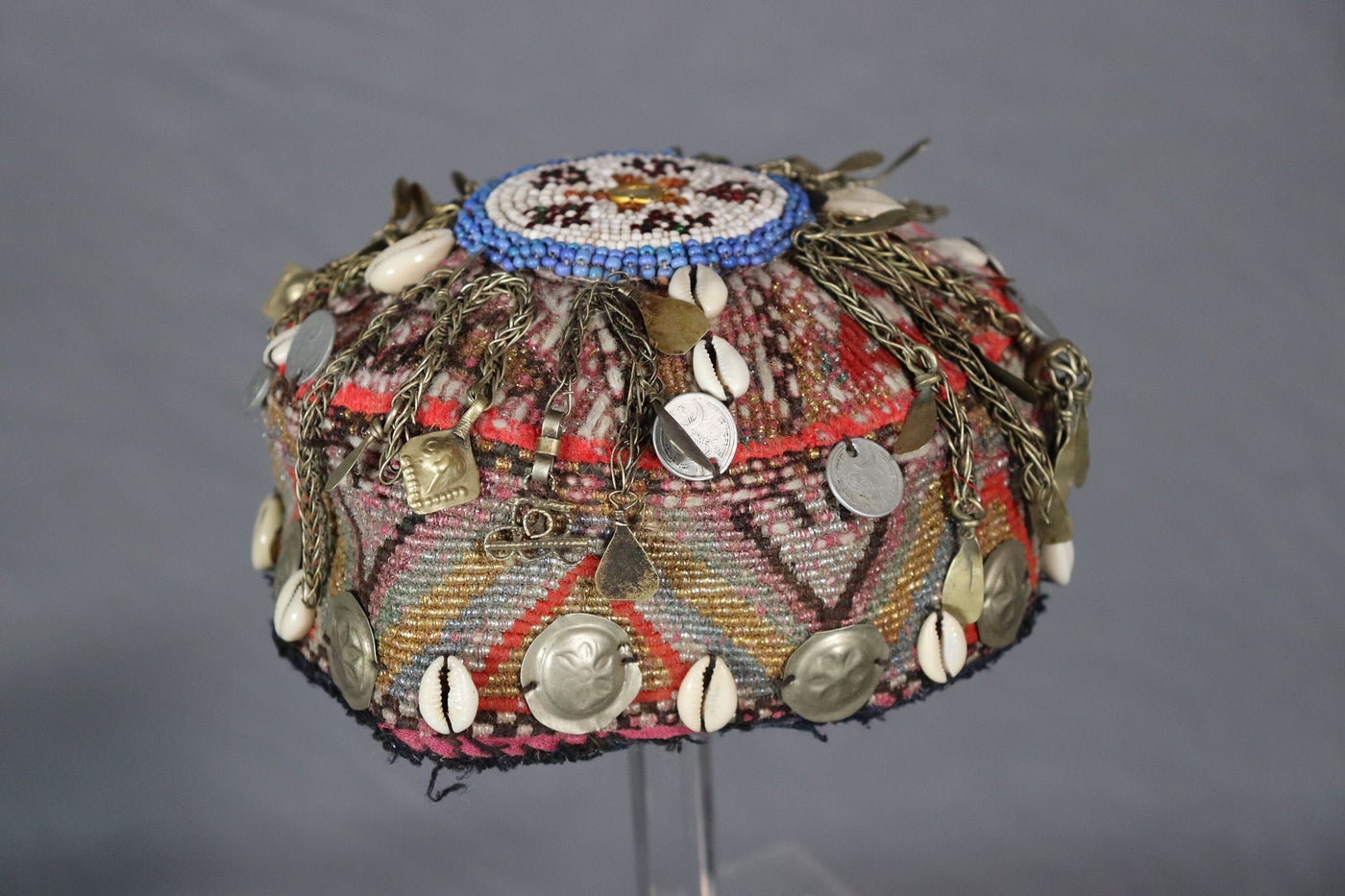 antik und sehr seltener nomaden usbekische  Kinder Hut Mütze mit Stickerei  aus Afghanistan  Nr:22/4  Orientsbazar   