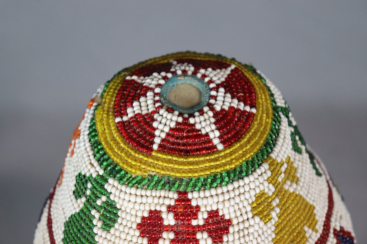 antik und sehr seltener nomaden Kinder Hut Mütze antik Glas Perlenmütze aus Afghanistan und Pakistan Nr:22/8  Orientsbazar   