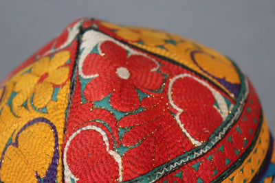 antik und sehr seltener nomaden usbekische  Kinder Hut Mütze mit Stickerei  aus Afghanistan  Nr:22/11  Orientsbazar   