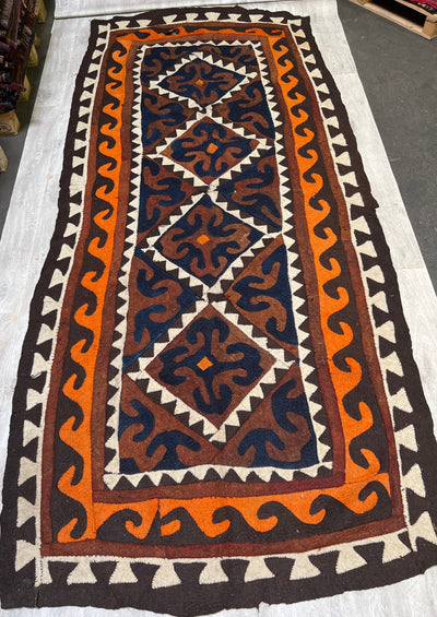 365x150 cm antik orient filz Teppich Nomaden handgearbeitete Turkmenische nomanden Jurten Filzteppich Filz koshma Afghanistan Nr:22/8  Orientsbazar   