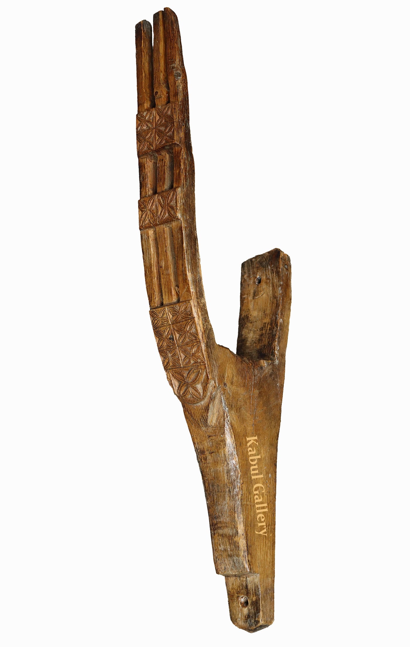 sehr selten und einmalige antike Holzhaken Hacken aus Afghanistan Nuristan,um anfang 19.J.h.   22/B  Orientsbazar   