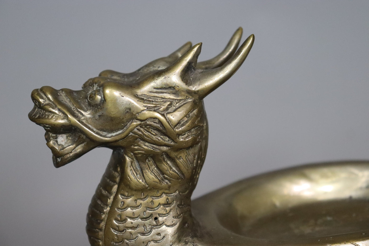 vintage Dekorative alte Drachen - Schale Massiv bronze versilbert  Orientsbazar   