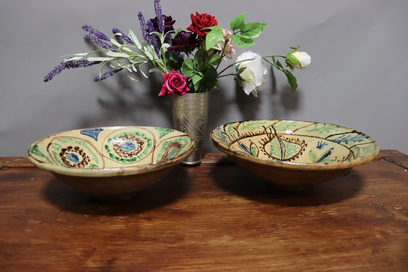 Set von 2 Stück seltener handgefertigt islamische Tonschalen Töpferschale Teller Keramik aus  Swat-Tal Pakistan und Südafghanistan Nr. 22/4 Keramik Orientsbazar   