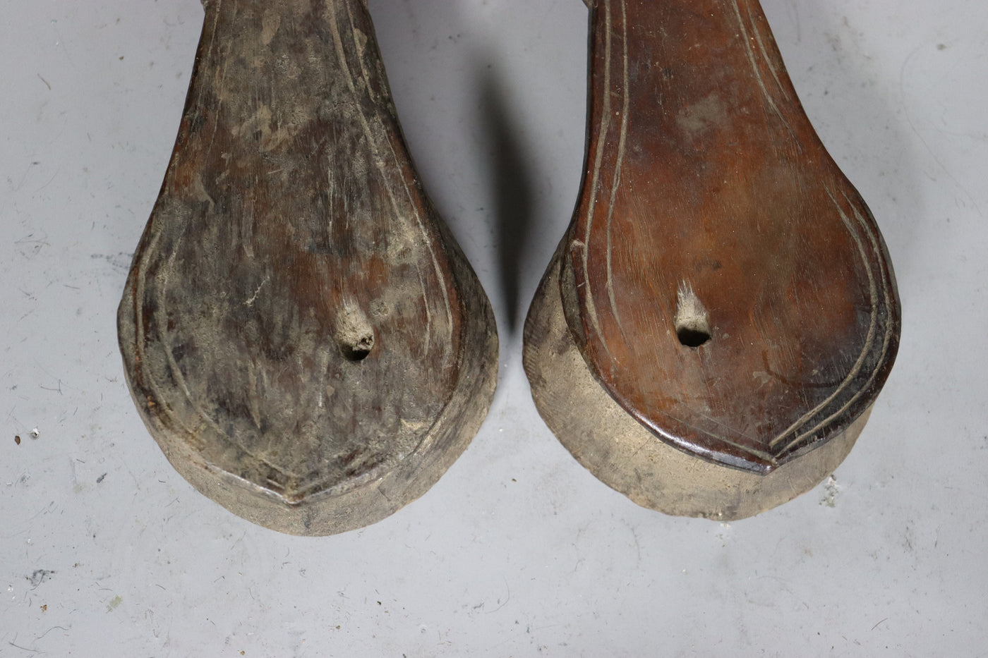 Antik 19. Jh. Pakistan Swat Valley handgefertigte Holz geschnitzte Sandale Nuristan Afghanistan Schuhe Nr.: C  Orientsbazar   