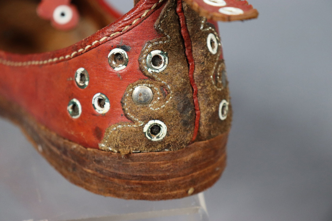antik und sehr seltener nomaden Frauen Hochzeit Schuhe schnabelschuhe aus Afghanistan Pakistan Indien Braun  Orientsbazar   