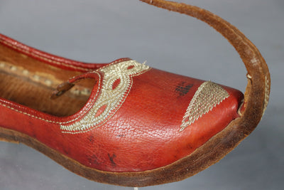 antik und sehr seltener nomaden Frauen Hochzeit Schuhe schnabelschuhe aus Afghanistan Pakistan Indien Braun  Orientsbazar   