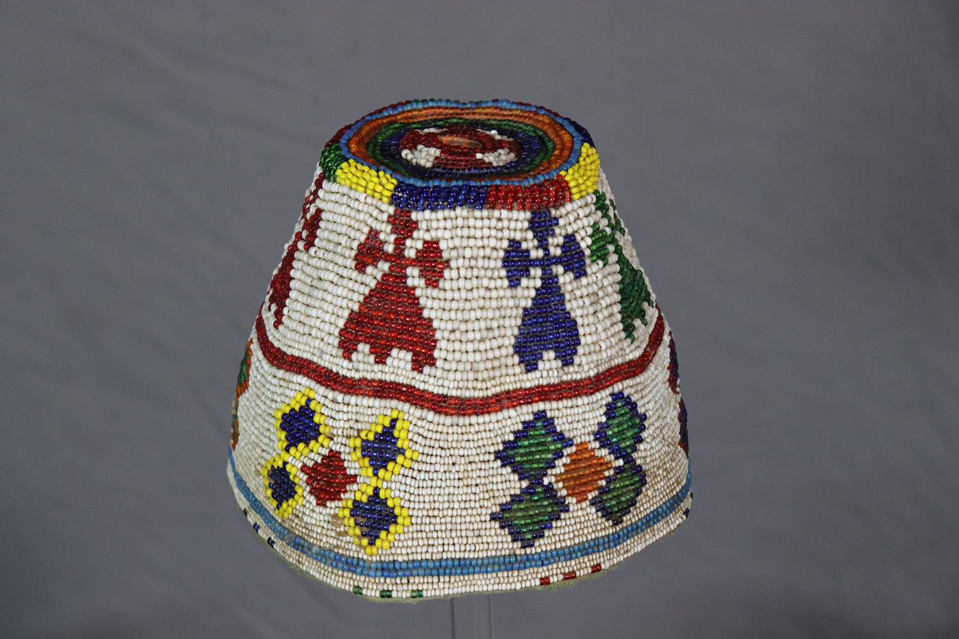 antik und sehr seltener nomaden Kinder Hut Mütze antik Glas Perlenmütze aus Afghanistan und Pakistan Nr:22/6  Orientsbazar   