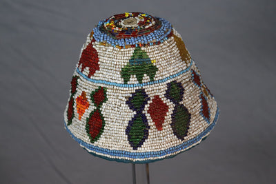 antik und sehr seltener nomaden Kinder Hut Mütze antik Glas Perlenmütze aus Afghanistan und Pakistan Nr:22/12  Orientsbazar   