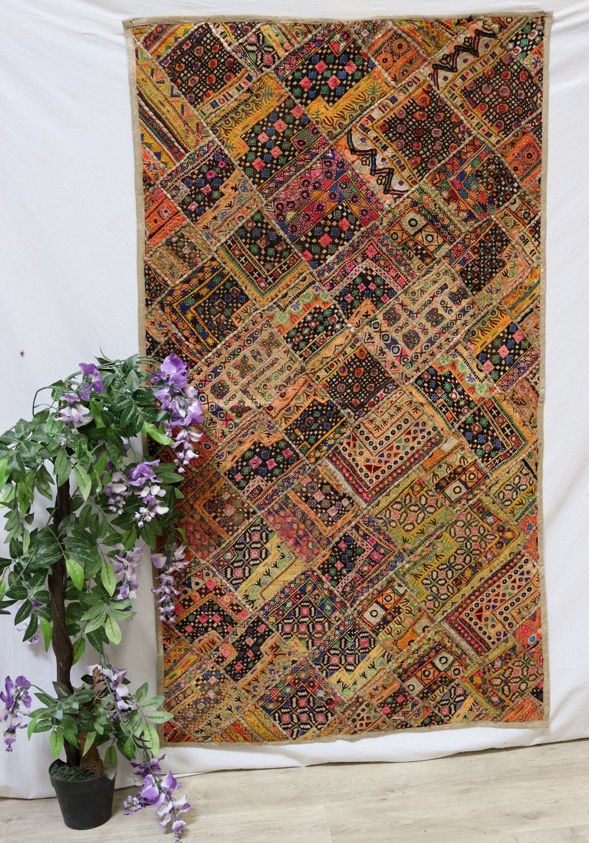 175x98 cm Vintage Bohemian orientalische Patchwork Wandbehang Wandteppich Teppich  Nr:22/24 Wandbehang Orientsbazar   