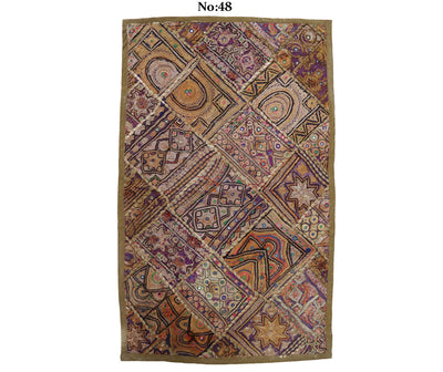 87x53 cm Vintage Bohemian orientalische handgefertigte Patchwork Wandbehang Wandteppich Teppich  Nr:GD48/57 Wandbehang Orientsbazar   