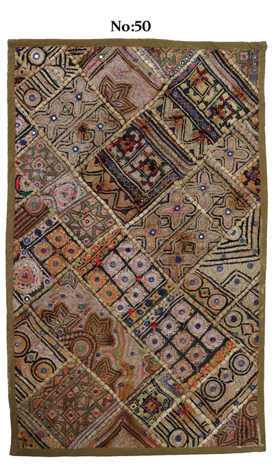 87x53 cm Vintage Bohemian orientalische handgefertigte Patchwork Wandbehang Wandteppich Teppich  Nr:GD48/57 Wandbehang Orientsbazar   