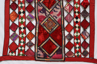 175x140 cm Antik Reich bestickte Lakai Stickerei Patchwork Wandbehang Flankenschmuck eines Brautkamels aus Uzbekistan Afghanistan Nr-UZ15  Orientsbazar   