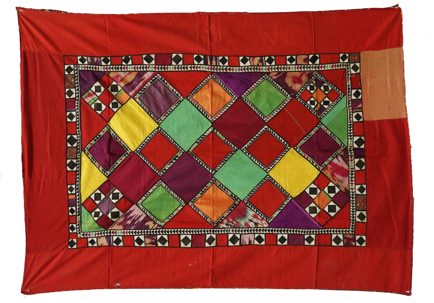 175x125 cm Antik Reich bestickte Lakai Stickerei Quilts Patchwork Wandbehang aus Zentralasiatische Uzbekistan Patchwork Afghanistan Nr: UZ11  Orientsbazar   