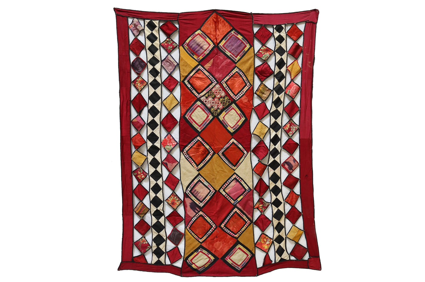 160x120 cm Antik Reich bestickte Lakai Stickerei Patchwork Wandbehang Flankenschmuck eines Brautkamels aus Uzbekistan Afghanistan Nr-UZ/17  Orientsbazar   