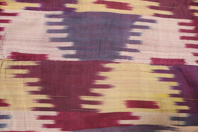 85x80 cm Antike islamische Vintage Seidenstickerei usbekische Seide Ikat Usbekistan Tribal Decke Stoff Panel Textil Ikat  Wandbehang UZ/20 Textilien Orientsbazar   