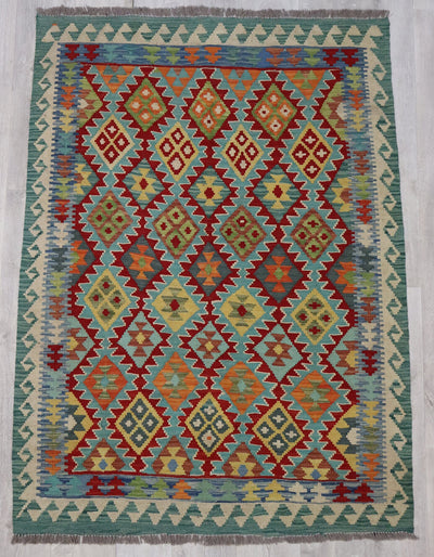 173x125 cm handgewebte nomaden orientt Kelim aus Afghanistan  Nr:5763 Teppiche Orientsbazar   