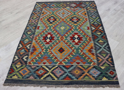 154x105 cm handgewebte nomaden orientt Kelim aus Afghanistan  Nr:5 Teppiche Orientsbazar   