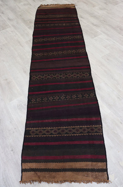 280x70 cm Antik orient handgewebte Teppich Nomaden Balouch sumakh kelim afghan Beloch Flur Läufer kilim Nr-410  Orientsbazar   