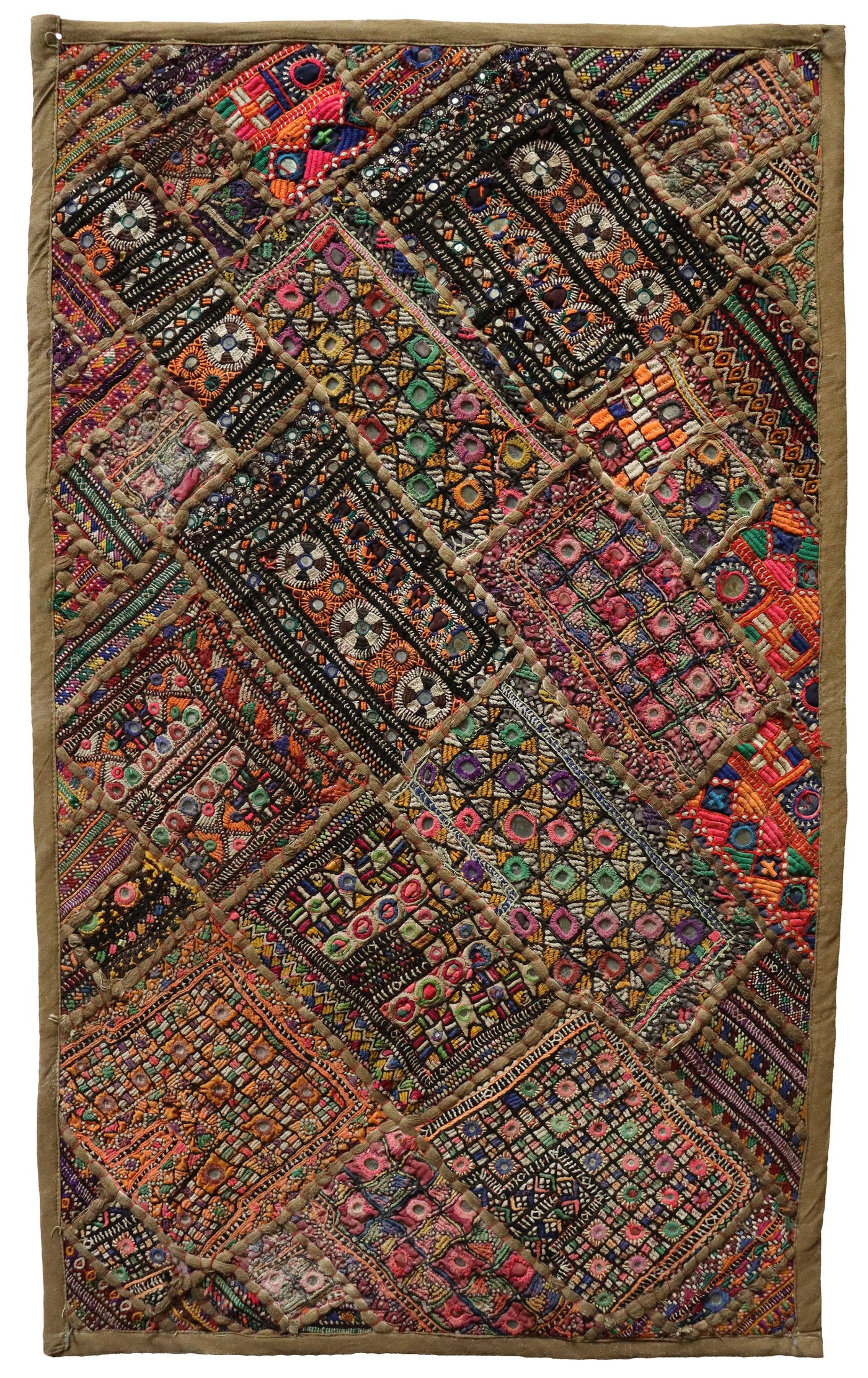 87x53 cm Vintage Bohemian handgefertigte orientalische Patchwork Wandbehang Wandteppich Teppich  Nr:28/41 Wandbehang Orientsbazar   