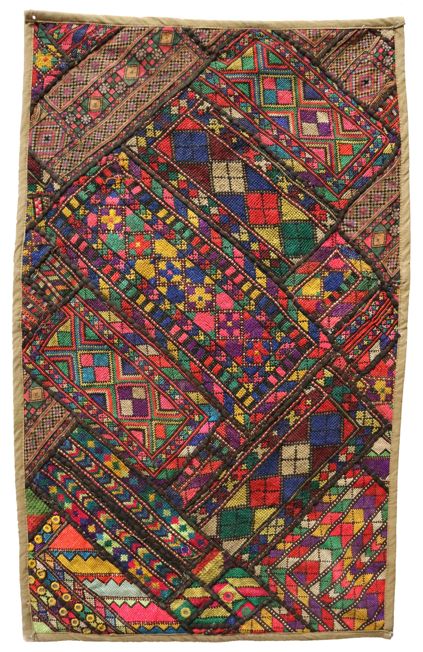 87x53 cm Vintage Bohemian handgefertigte orientalische Patchwork Wandbehang Wandteppich Teppich  Nr:28/41 Wandbehang Orientsbazar   
