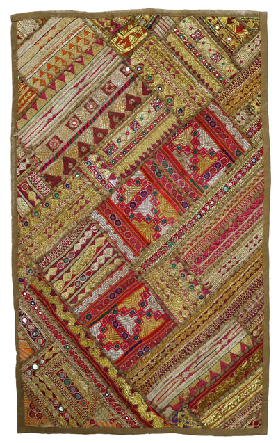 87x53 cm Vintage Bohemian orientalische handgefertigte Patchwork Wandbehang Wandteppich Teppich  Nr:22/60 Textilien Orientsbazar   