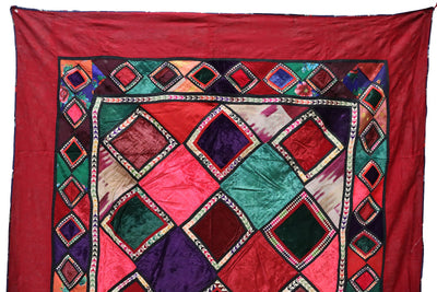 195x130 cm Antik Reich bestickte Lakai Stickerei Quilts Patchwork Wandbehang aus Zentralasiatische Uzbekistan Patchwork Afghanistan Nr: UZ12  Orientsbazar   