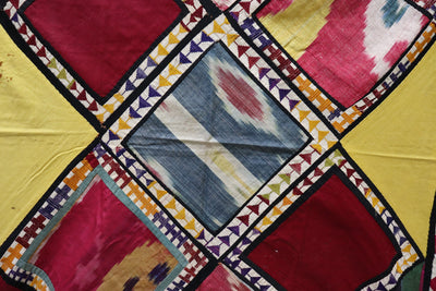 97x97 cm Antik Reich bestickte Lakai Stickerei Quilts Patchwork Wandbehang aus Zentralasiatische Uzbekistan Patchwork Afghanistan Nr: UZ9  Orientsbazar   