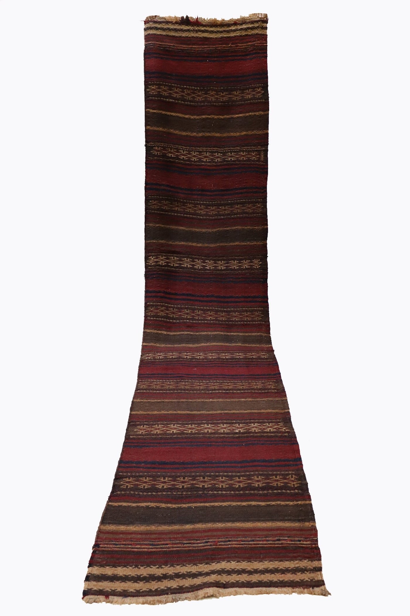 365x75 cm Antik orient handgewebte Teppich Nomaden Balouch sumakh kelim afghan Beloch Flur Läufer kilim Nr-408  Orientsbazar   