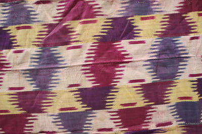 115x110 cm Antike islamische Vintage Seidenstickerei usbekische Seide Ikat Usbekistan Tribal Decke Stoff Panel Textil Ikat Wandbehang UZ/25 Textilien Orientsbazar   