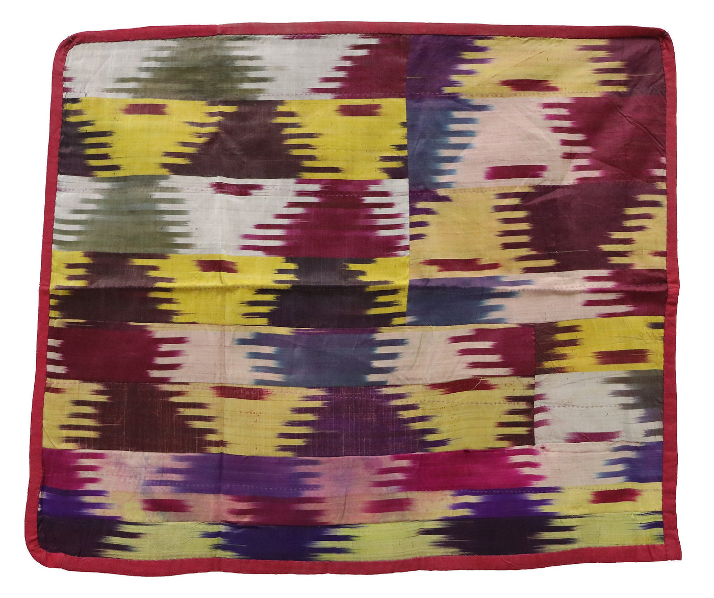 75x65 cm Antike islamische Vintage Seidenstickerei usbekische Seide Ikat Usbekistan Tribal Decke Stoff Panel Textil Ikat Wandbehang UZ/28 Textilien Orientsbazar   
