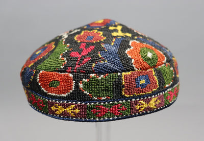 vintage handbestickte seiden Mütze aus Tajikistan Tubeteika No:22/1  Orientsbazar   
