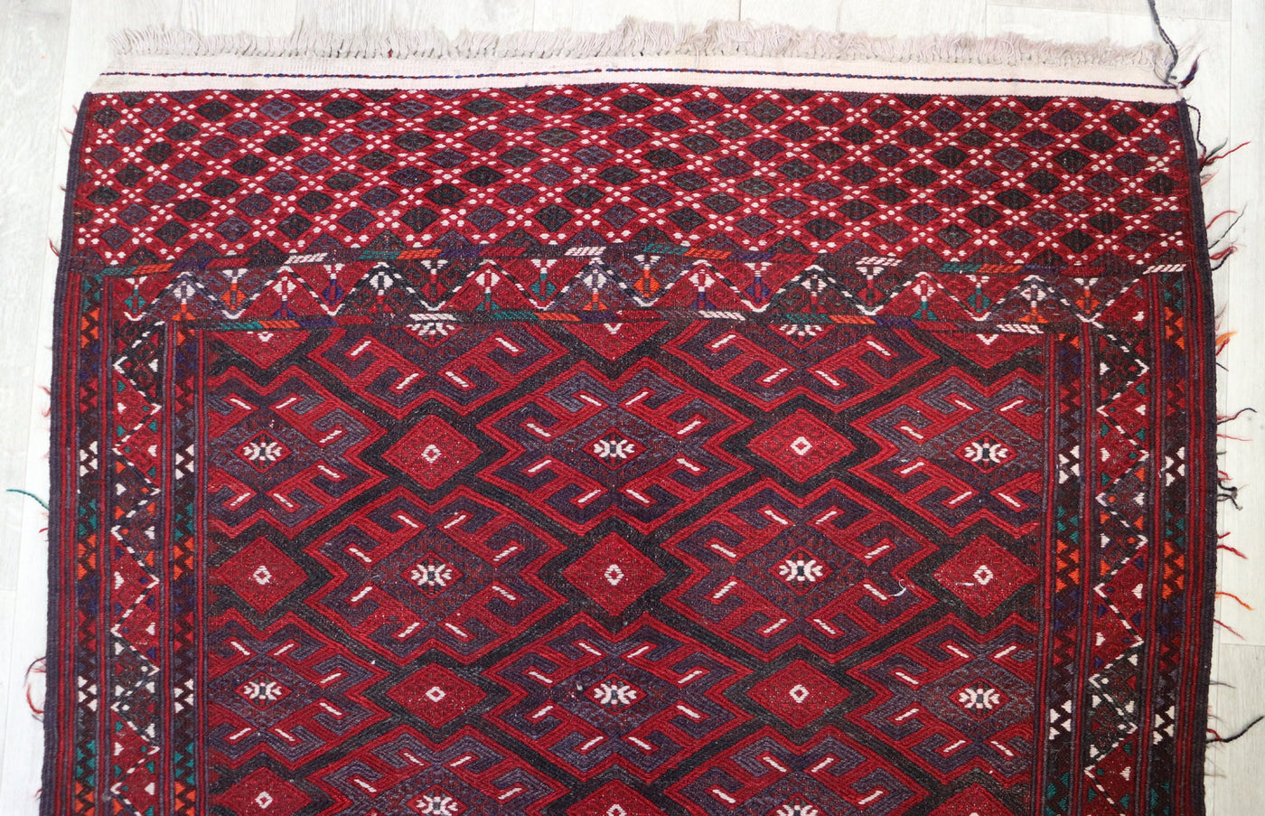 130x90 cm Antik handgewebte Nomaden turkmen yomud Sumakh kelim No: - 741 Teppiche Orientsbazar   