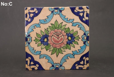 vintage seltener handgefertigt islamische orientalische Glasierte Ton Fliesen Töpfer Fliesen Keramik Fliese kacheln Bodenfliesen Wandfliesen Keramik Orientsbazar   