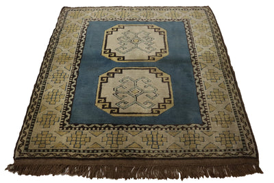 104x102 cm Vintage handgeknüpfte Türkische Kars Orientteppich Nr: 63276 Teppiche Orientsbazar   