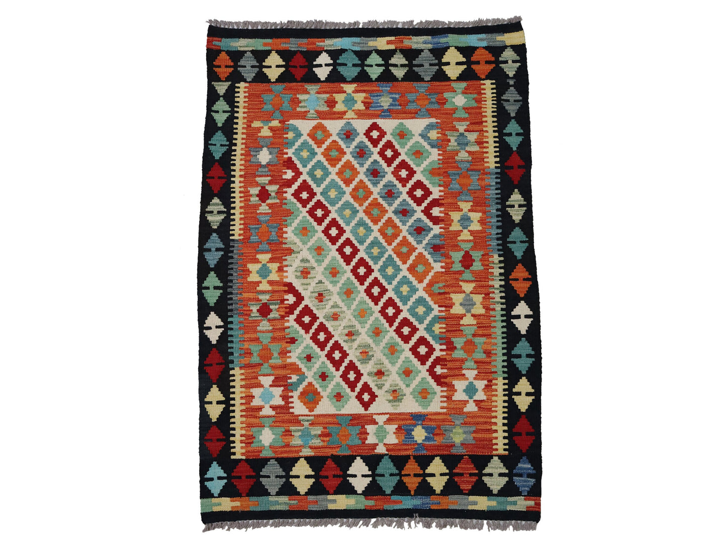 155x103 cm handgewebte nomaden orientt Kelim aus Afghanistan  Nr:5407 Teppiche Orientsbazar   